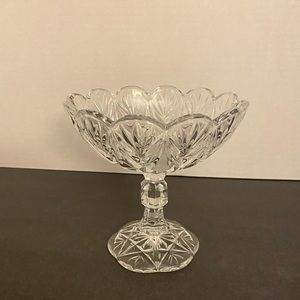 Pressed Glass Pedestal Candy Dish